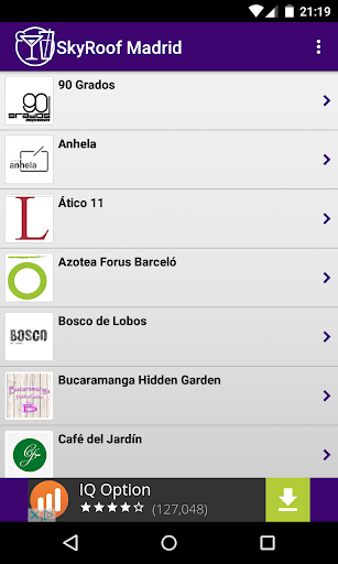 Android application SkyRoof Madrid Rooftop Bars An screenshort