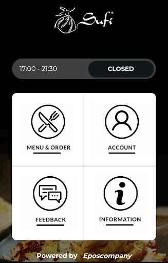 Android application Sufi Restaurant screenshort