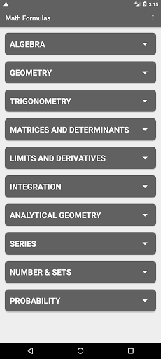 Android application Math Formulas screenshort