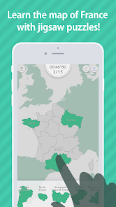 Screenshot 1 E. Learning France Map Puzzle android
