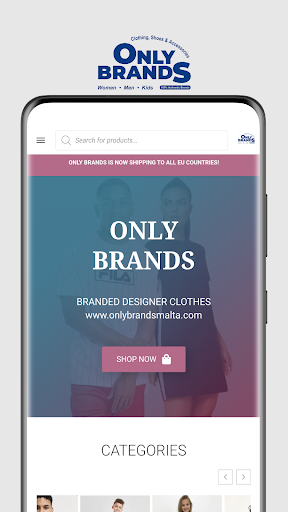 Android application Only Brands Malta screenshort