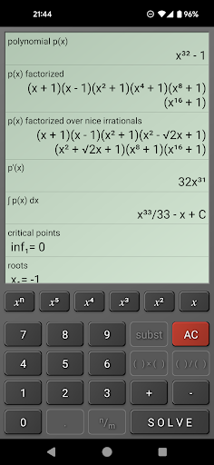 PolySolver Calculator Screen 3