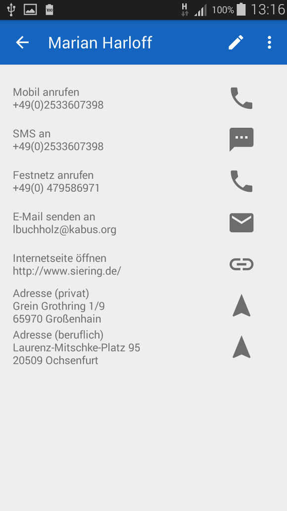 Android application MD Adressbuch for Android™ screenshort