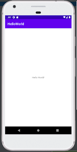 Android application Hello World screenshort
