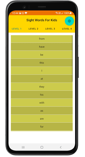 Sight Words For Kids and Paren Screen 2
