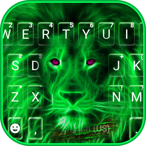 Neon Lion Keyboard Theme logo