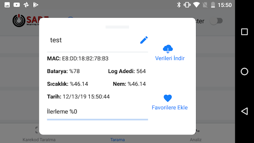 Sadelabs Logger Screen 2