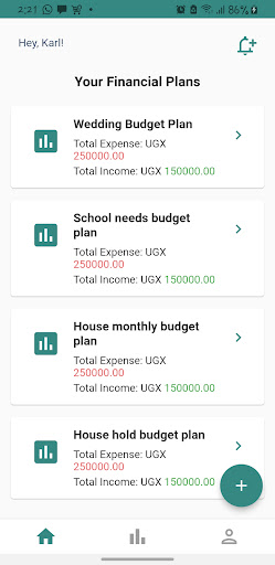 Android application MYM - Manage Your Money screenshort