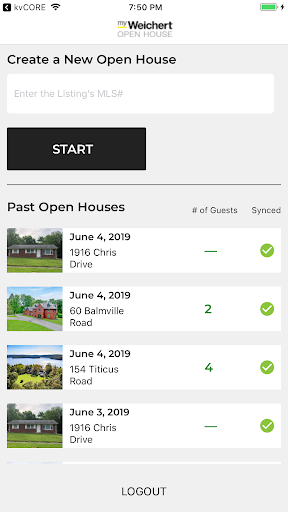 Android application myWeichert Open House screenshort