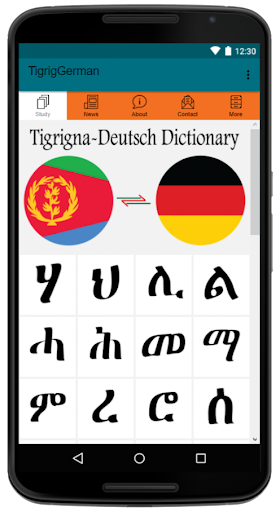 Tigrinya to German Dictionary Screen 2