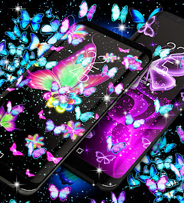 Captura de Pantalla 20 Fondo de mariposa de neón android