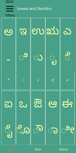 Android application Learn Kannada Script! Premium screenshort