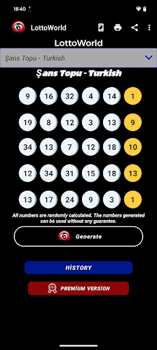 Türkiye loto - sayı üreteci ekran görüntüsü