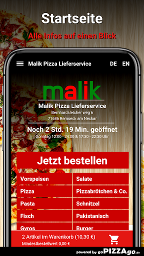 Malik Pizza Lieferservice App