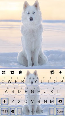 最新版、クールな Snowy Wolf のテーマキーボードのおすすめ画像5