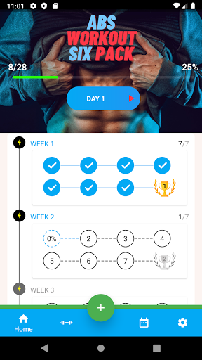 Android application 28 Days Fitness Challenge screenshort