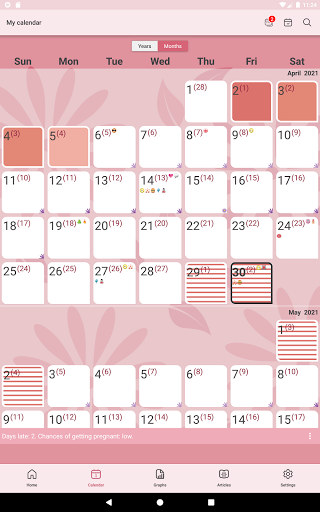 Screenshot of WomanLog Period Calendar