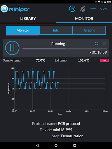 Android application miniPCR v3 Chromebook screenshort