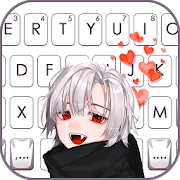 Vampire Boy Red Heart Keyboard Theme