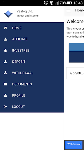 Vestoq MyAccount Screen 3