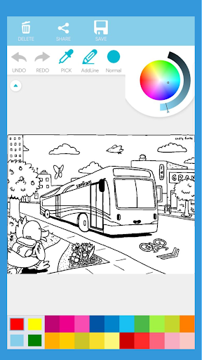 City Bus Coloring Book Screen 3