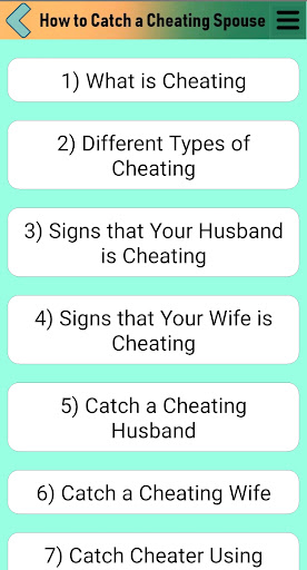 Android application How to Catch a Cheating Spouse screenshort
