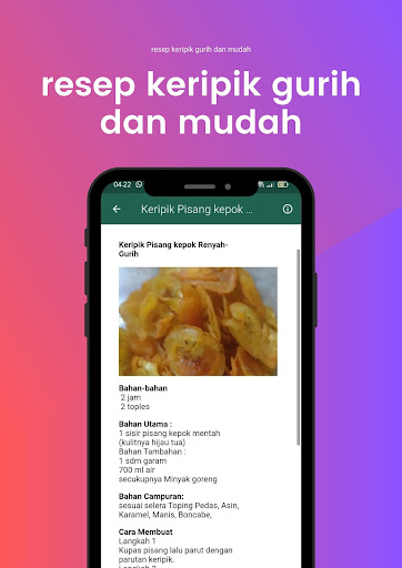 resep keripik gurih dan mudah Screen 2