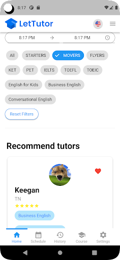 Android application LetTutor 2024 screenshort