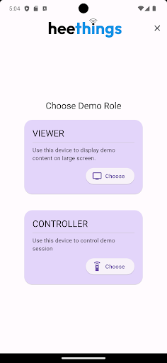 Android application Heethings Demo screenshort