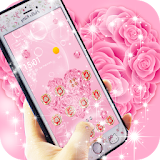 Diamond Pink Rose Heart-shaped theme icon