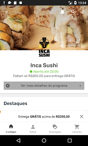 Android application Inca Sushi Delivery & Take Awa screenshort