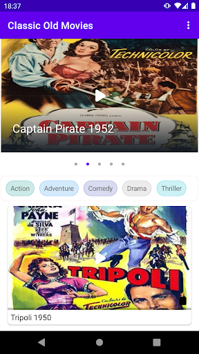Android application Classic Old Movies screenshort