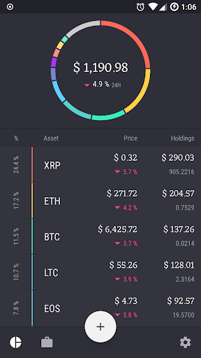 Android application Hodlify - cryptocurrency portf screenshort