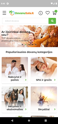 Android application Dovanų Sala screenshort