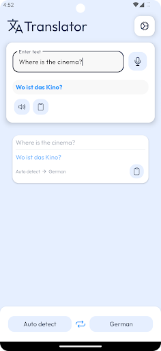 Android application Translator for Wear OS screenshort