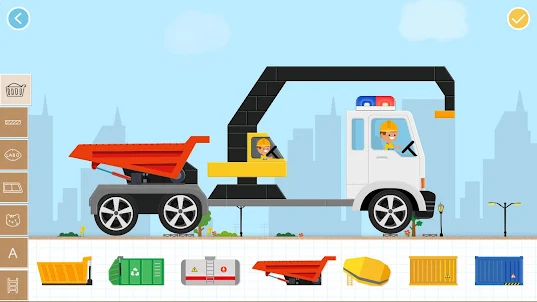 子供のためのレンガのCar2ビルドゲーム-パトカー消防車