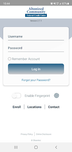 Android application Altonized Community FCU screenshort