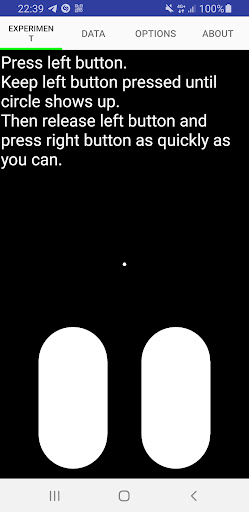 Android application Reaction Time Measurement screenshort