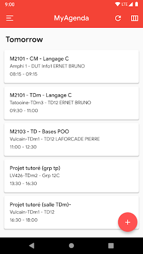 UnivAgenda Screen 2