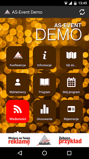 Android application AS-Event Demo screenshort