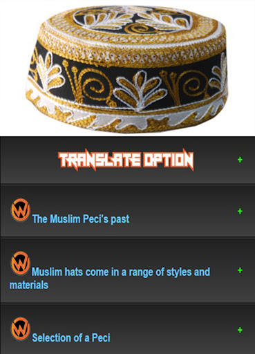 Android application Muslim cap designs screenshort