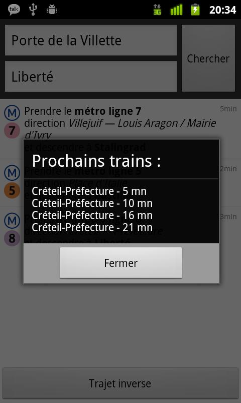 Android application Metro 01 (Paris) screenshort