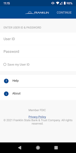 Android application Franklin State Bank Mobile screenshort