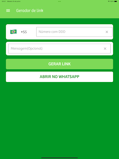 Gerador de link pro zap Screen 3