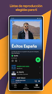 Spotify: schermata di musica e podcast