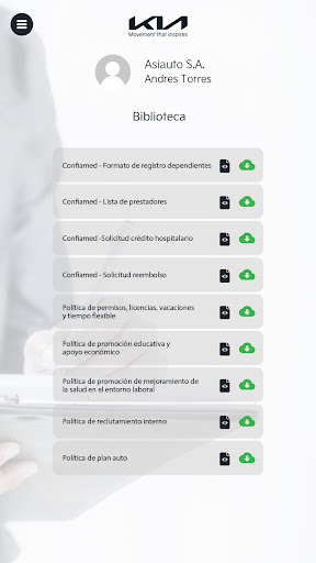 Android application Mi Kia Colaboradores screenshort