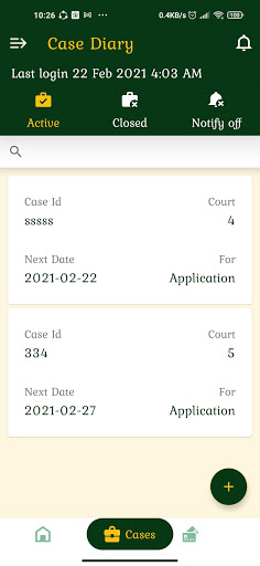 Case Diary Screen 2