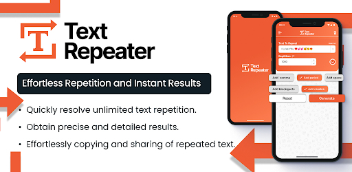 Screenshot of Text Repeater: Repeat Text 10K