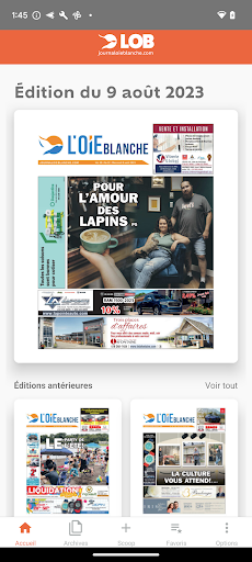 Android application L'Oie Blanche screenshort