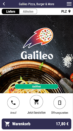 Android application Galileo Pizza, Burger & More screenshort
